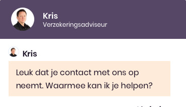 Chat met onze verzekeringadviseur Kris